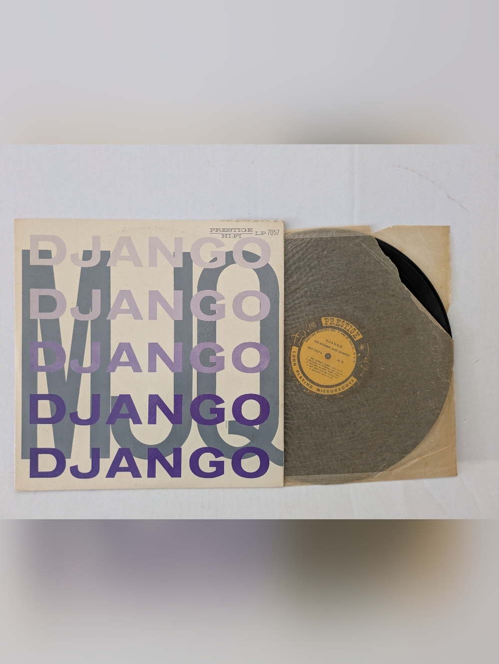 'Django' Vinyl Record with Sleeve - Purple & Cream Design